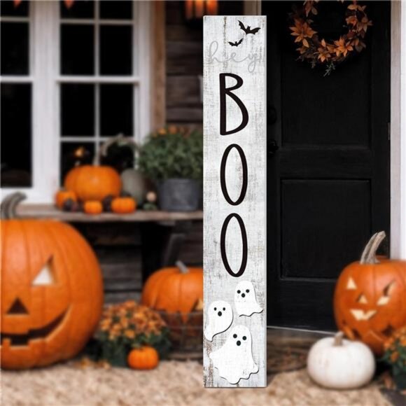 Halloween Boo Porch Sign 47" Outdoor Boo Sign for Front Porch - Picture 1 of 7